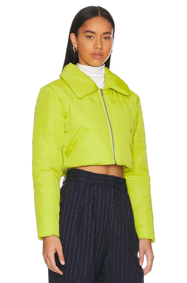 Lovers and Friends Jackets and Coats Women Bushwick Cropped Puffer Jacket Lime Green Lovers and Friends Jackets and Coats Women Bushwick Cropped Puffer Jacket Lime Green