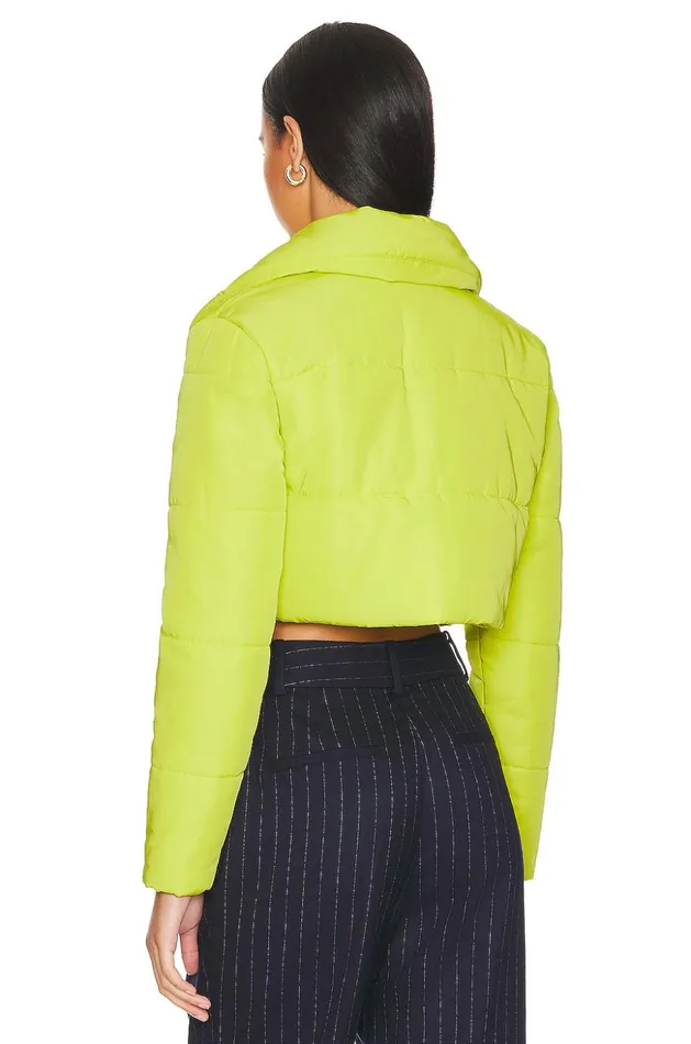 Lovers and Friends Jackets and Coats Women Bushwick Cropped Puffer Jacket Lime Green Lovers and Friends Jackets and Coats Women Bushwick Cropped Puffer Jacket Lime Green