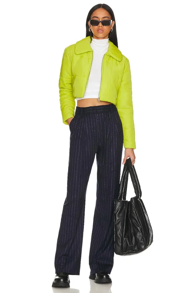 Lovers and Friends Jackets and Coats Women Bushwick Cropped Puffer Jacket Lime Green Lovers and Friends Jackets and Coats Women Bushwick Cropped Puffer Jacket Lime Green