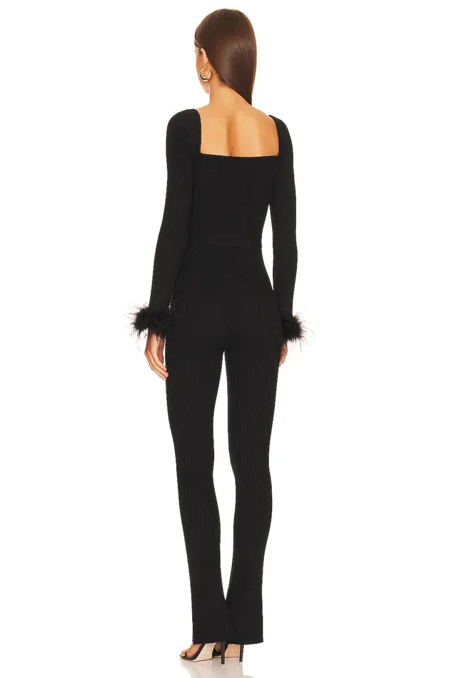 Lovers and Friends Jumpsuits Women Evana Feather Jumpsuit Black Lovers and Friends Jumpsuits Women Evana Feather Jumpsuit Black