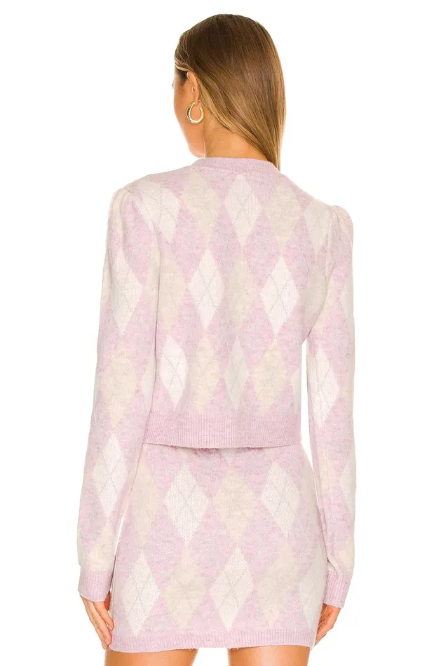 Lovers and Friends Sweaters and Knits Women Casey Lurex Argyle Sweater Multi Pastel Lovers and Friends Sweaters and Knits Women Casey Lurex Argyle Sweater Multi Pastel