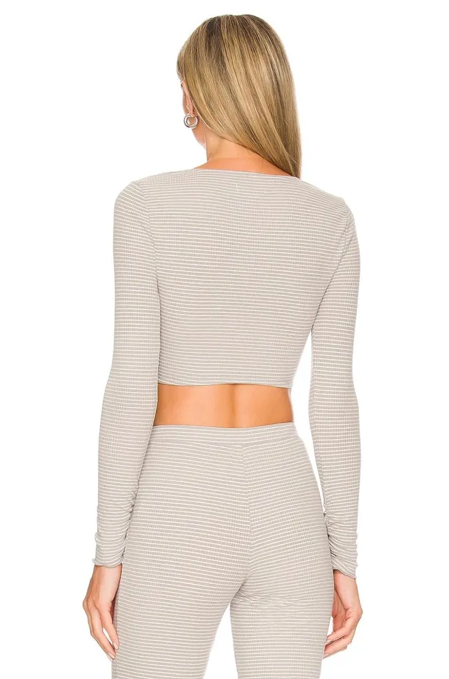 Lovers and Friends Sweaters and Knits Women Edge Cropped Cardigan Natural Stripe Lovers and Friends Sweaters and Knits Women Edge Cropped Cardigan Natural Stripe