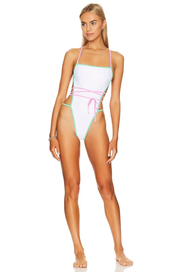 Lovers and Friends Swimsuits and CoverUps Women Living Life One Piece White