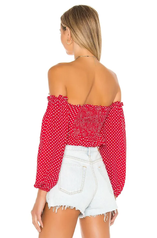 Lovers and Friends Tops Women Arianna Top Red and White Dot Lovers and Friends Tops Women Arianna Top Red and White Dot