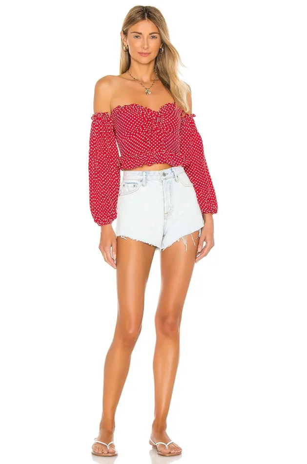 Lovers and Friends Tops Women Arianna Top Red and White Dot Lovers and Friends Tops Women Arianna Top Red and White Dot