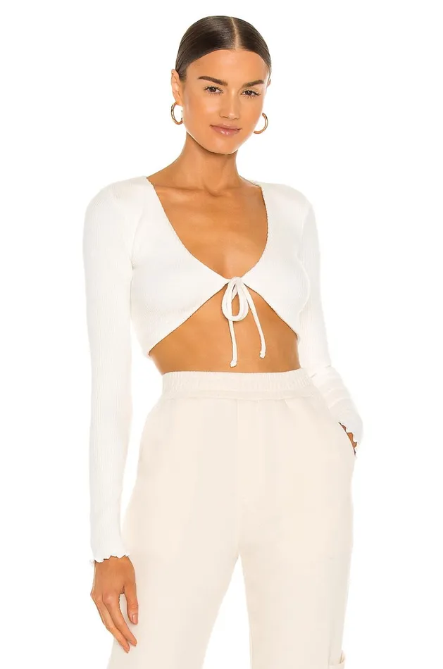 Lovers and Friends Tops Women Edge Cropped Cardigan Ivory