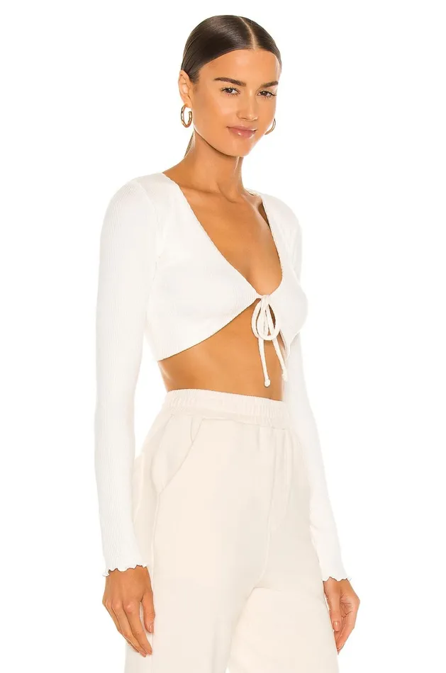 Lovers and Friends Tops Women Edge Cropped Cardigan Ivory Lovers and Friends Tops Women Edge Cropped Cardigan Ivory