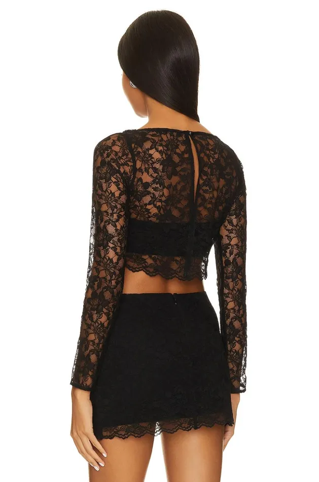 Lovers and Friends Tops Women Gracia Crop Top Black Lovers and Friends Tops Women Gracia Crop Top Black