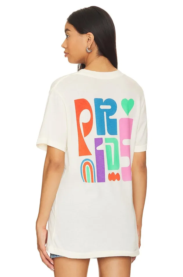 Lovers and Friends Tops Women Pride Tee Vintage White Lovers and Friends Tops Women Pride Tee Vintage White
