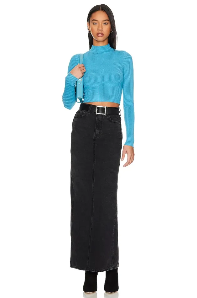 Lovers and Friends Tops Women Taline Open Back Knit Top Ocean Blue Lovers and Friends Tops Women Taline Open Back Knit Top Ocean Blue