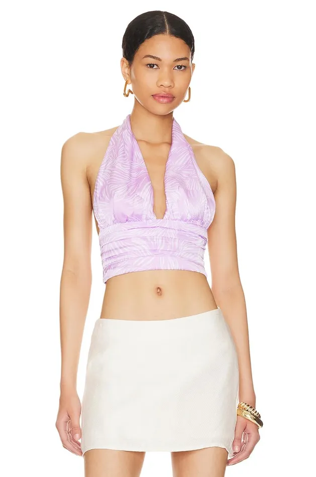 Lovers and Friends Tops Women Venice Top Lilac Palm Floral