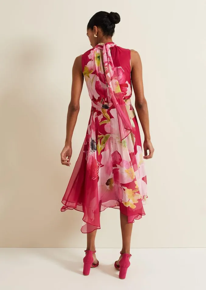 Lucinda Floral Midi Dress Multicoloured Women Phase Eight Dresses