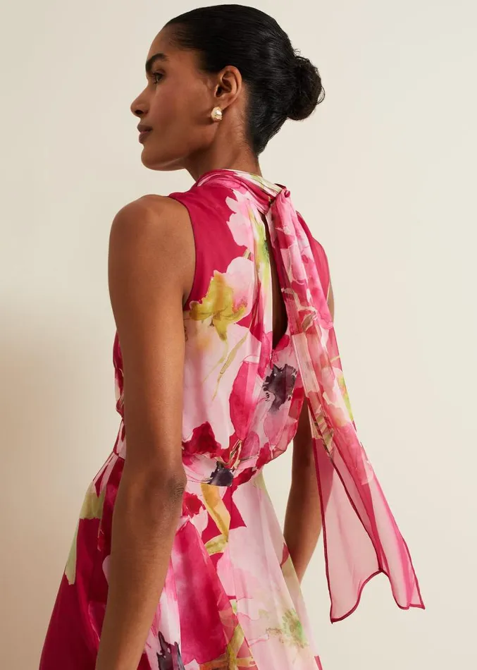 Lucinda Floral Midi Dress Multicoloured Women Phase Eight Dresses