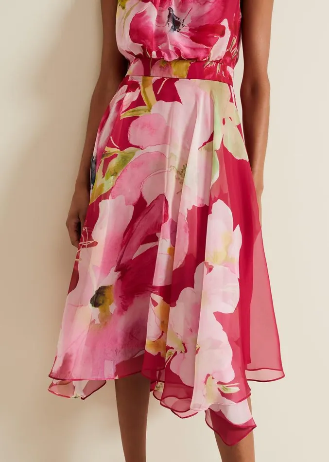 Lucinda Floral Midi Dress Multicoloured Women Phase Eight Dresses