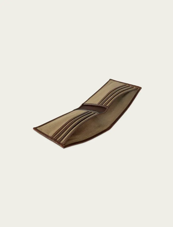 Lucky Brand Bags and Wallets Men Canvas With Leather Trim Bifold Wallet Natural