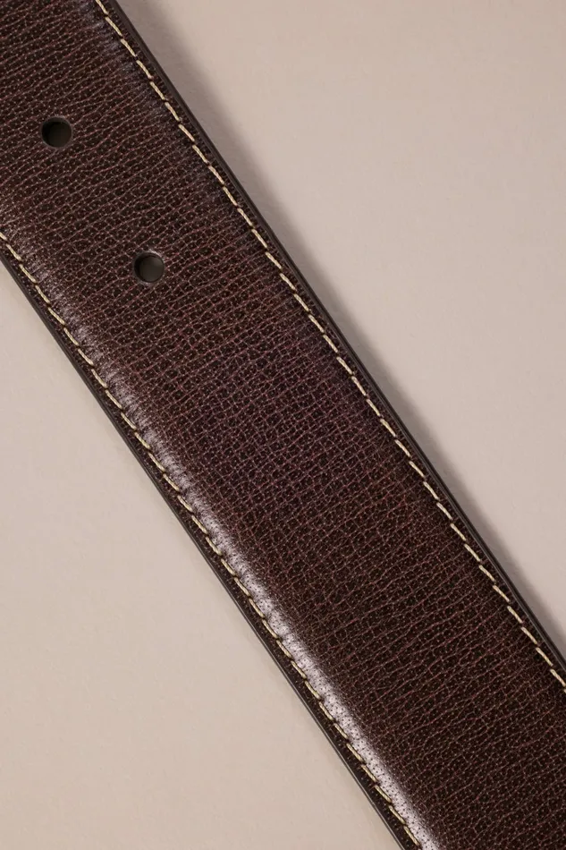 Lucky Brand Belts Men Milled Leather Western Belt Brown