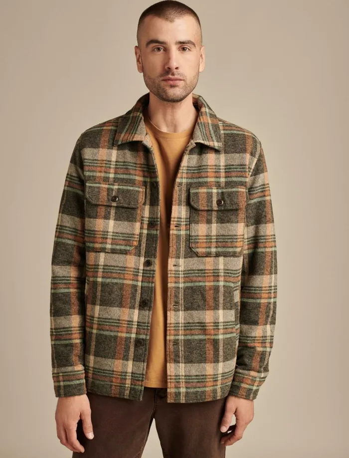 Lucky Brand ButtonDowns Men Plaid Shirt Jacket Plaid Multi