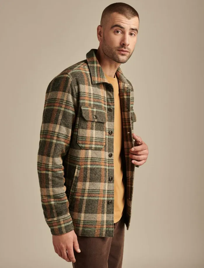 Lucky Brand ButtonDowns Men Plaid Shirt Jacket Plaid Multi