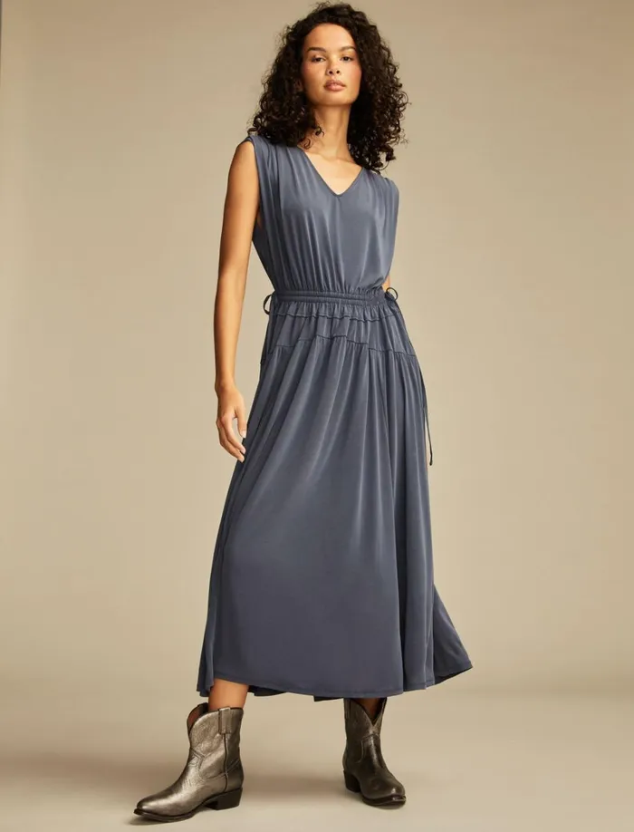 Lucky Brand Dresses Women Sandwash Ruched Dress Blue Nights