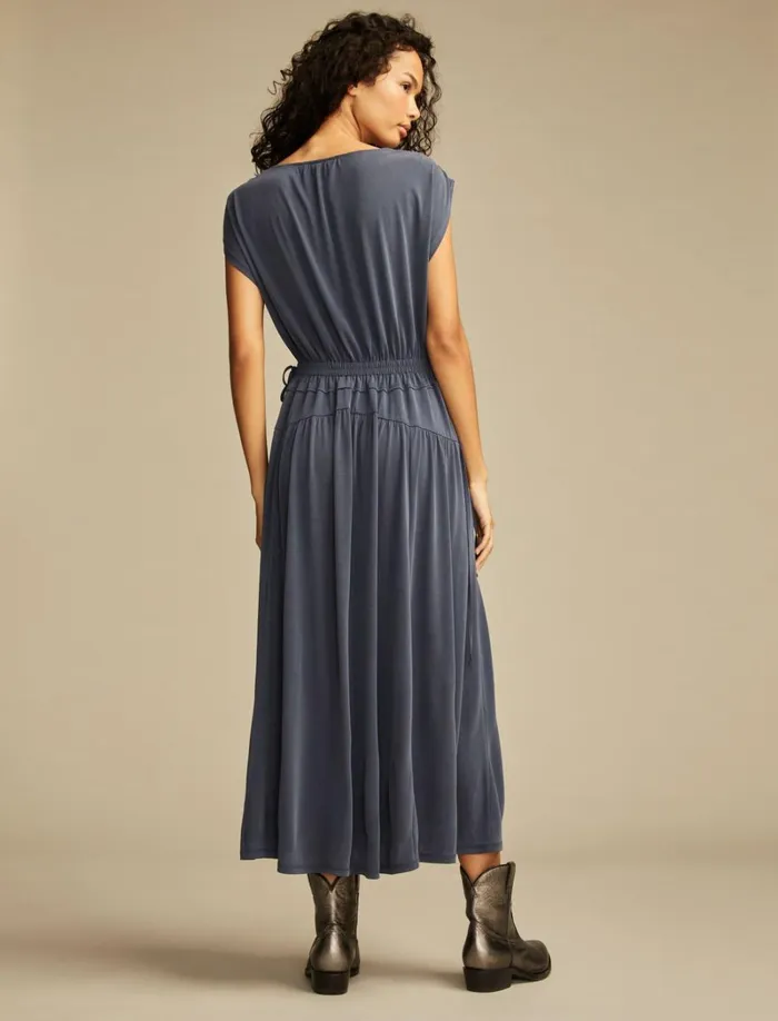 Lucky Brand Dresses Women Sandwash Ruched Dress Blue Nights