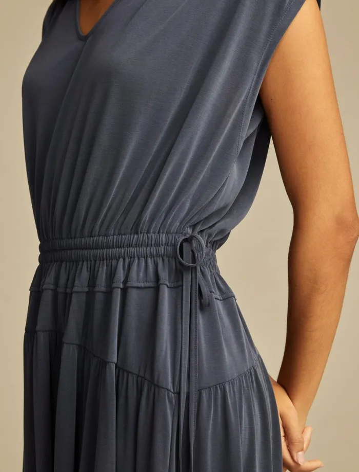 Lucky Brand Dresses Women Sandwash Ruched Dress Blue Nights
