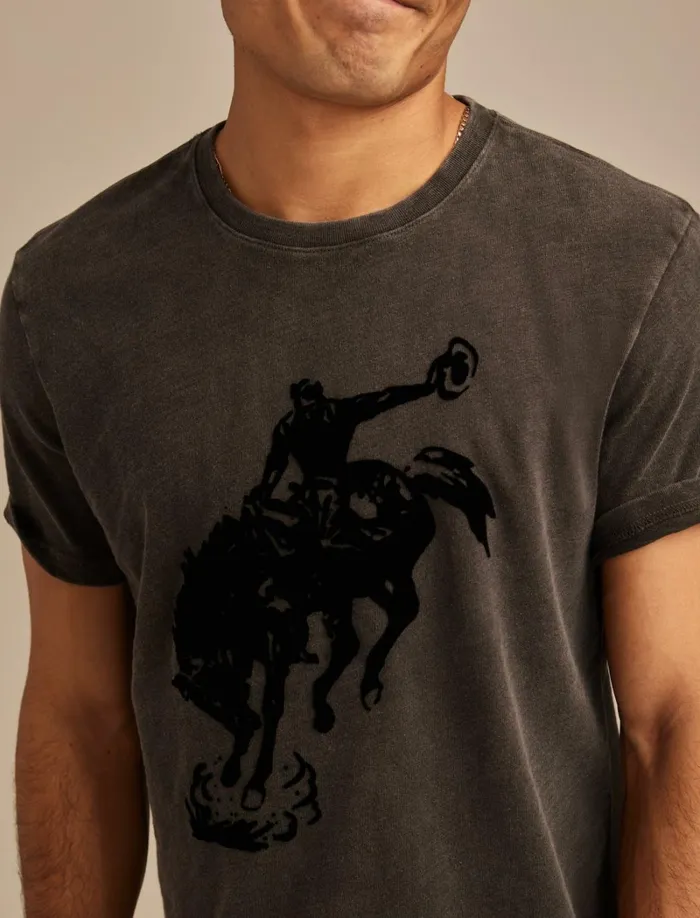 Lucky Brand Graphic Tees Men Horse Rider Jet Black