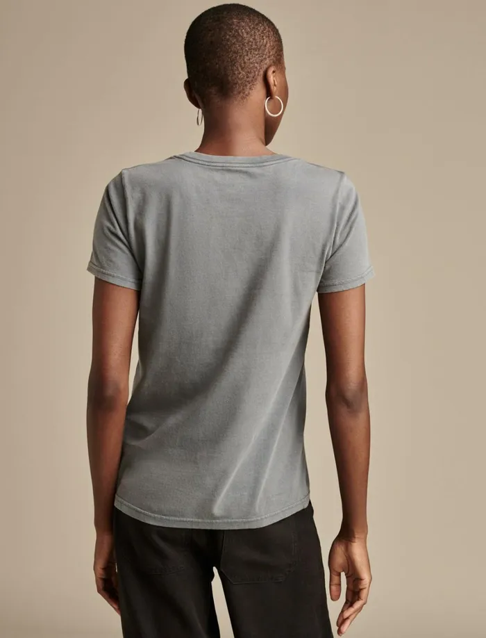 Lucky Brand Graphic Tees Women Butterfly Mirror Classic Crew Dark Slate