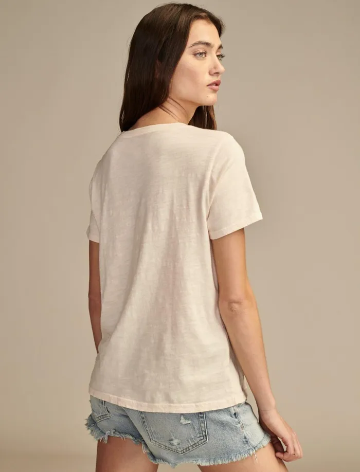 Lucky Brand Graphic Tees Women Queen Of Spades Classic Crew Soft Pink