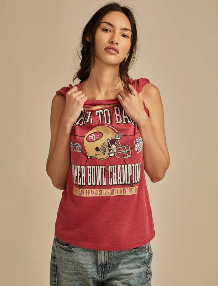 Lucky Brand Graphic Tees Women San Francisco 49ers Graphic Tee 636 Red