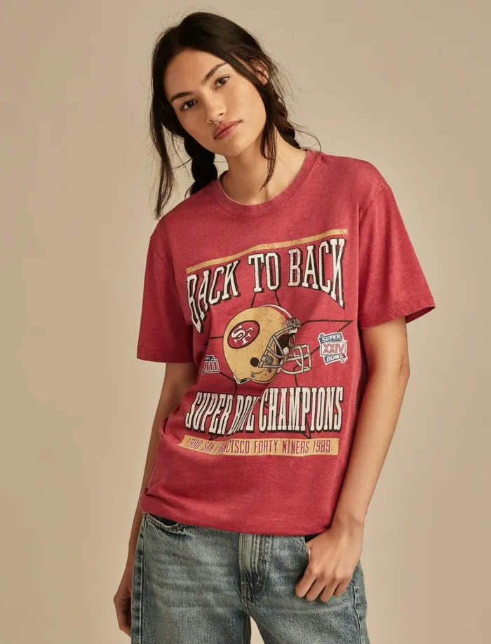 Lucky Brand Graphic Tees Women San Francisco 49ers Graphic Tee 636 Red