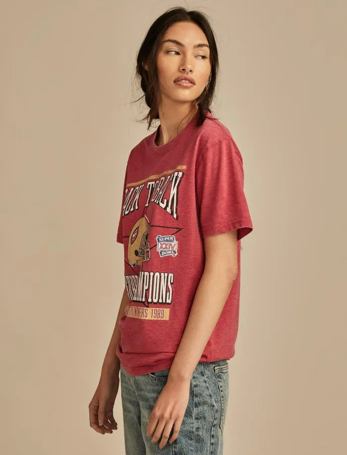 Lucky Brand Graphic Tees Women San Francisco 49ers Graphic Tee 636 Red