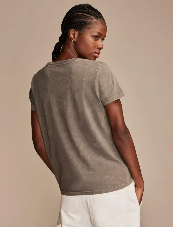 Lucky Brand Graphic Tees Women Studded Lucky Classic Crew Castlerock