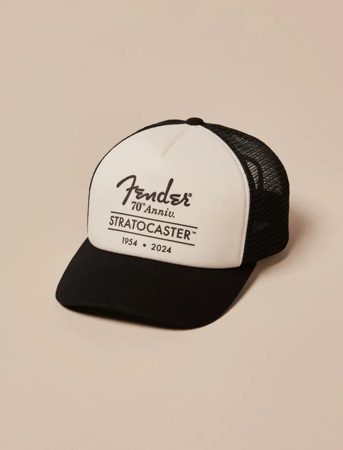 Lucky Brand Hats Men Fender 70th Anniversary Trucker Black