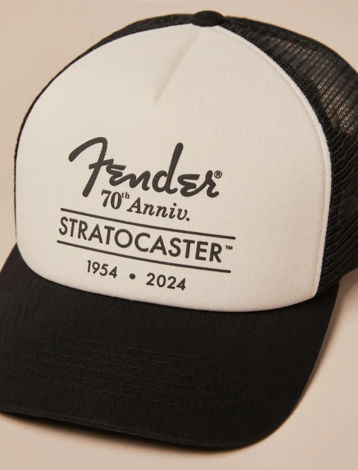 Lucky Brand Hats Men Fender 70th Anniversary Trucker Black