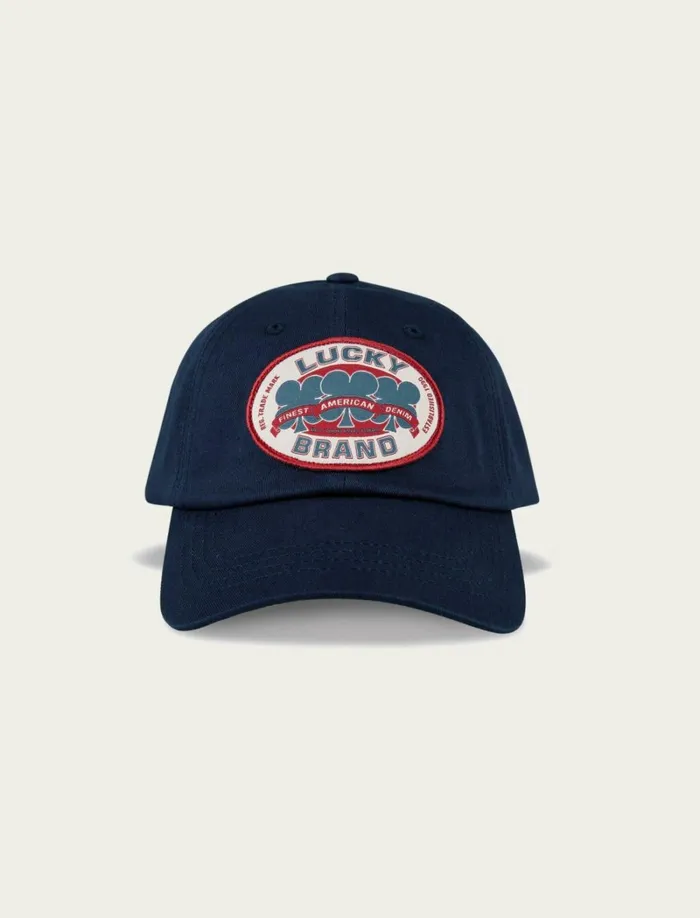 Lucky Brand Hats Women Oval Clover Patch Dad Hat Dark Blue