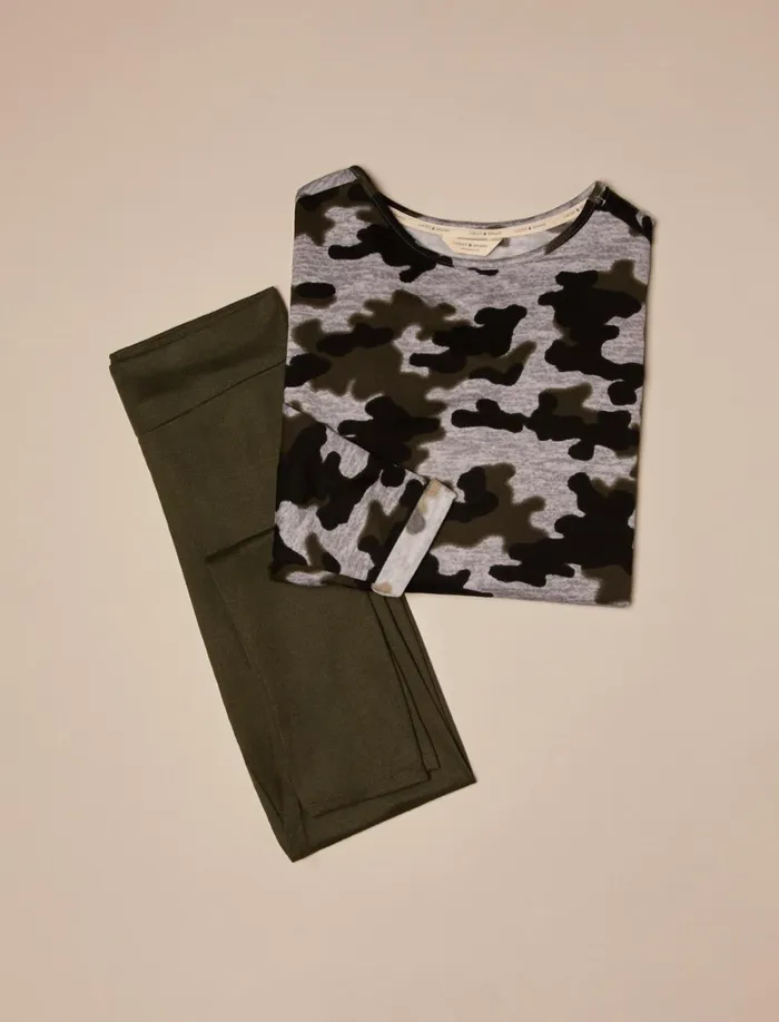 Lucky Brand Intimates and Sleepwear Women Tunic Pullover N Legging Set Dark Green