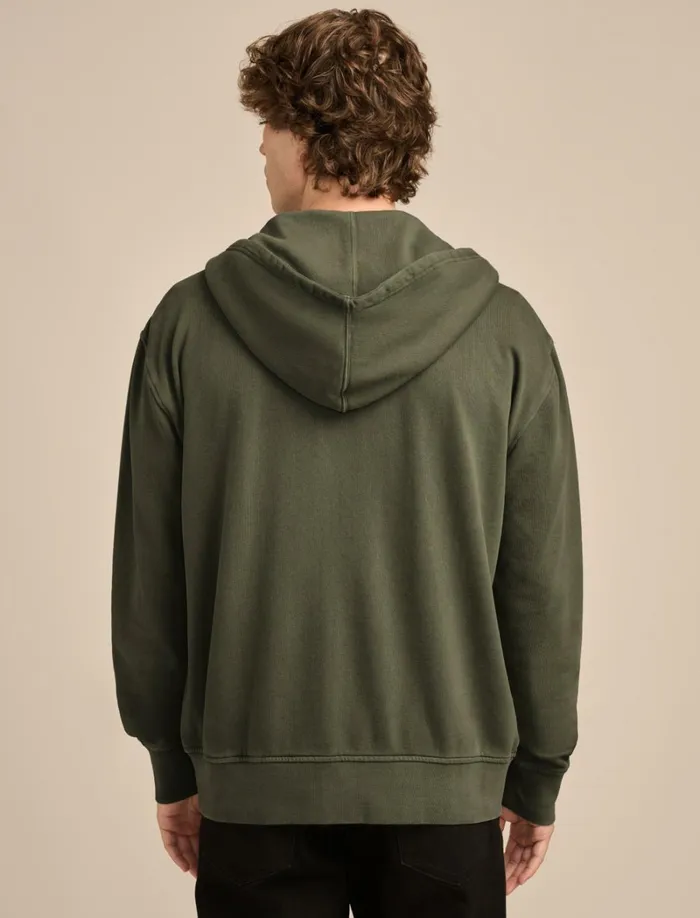 Lucky Brand Jackets and Outerwear Men Relaxed Fleece Zip Hoodie Forest Night