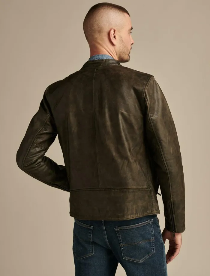 Lucky Brand Jackets and Outerwear Men Washed Leather Bonneville Jacket Washed Black