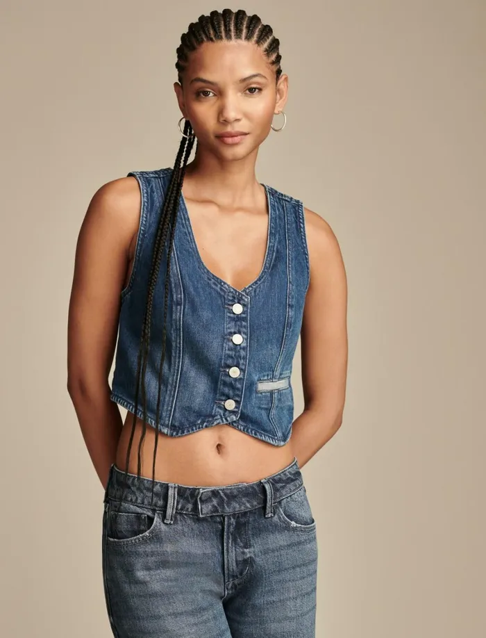 Lucky Brand Jackets and Outerwear Women Lucky Tailored Denim Vest Keep It Neat Wash