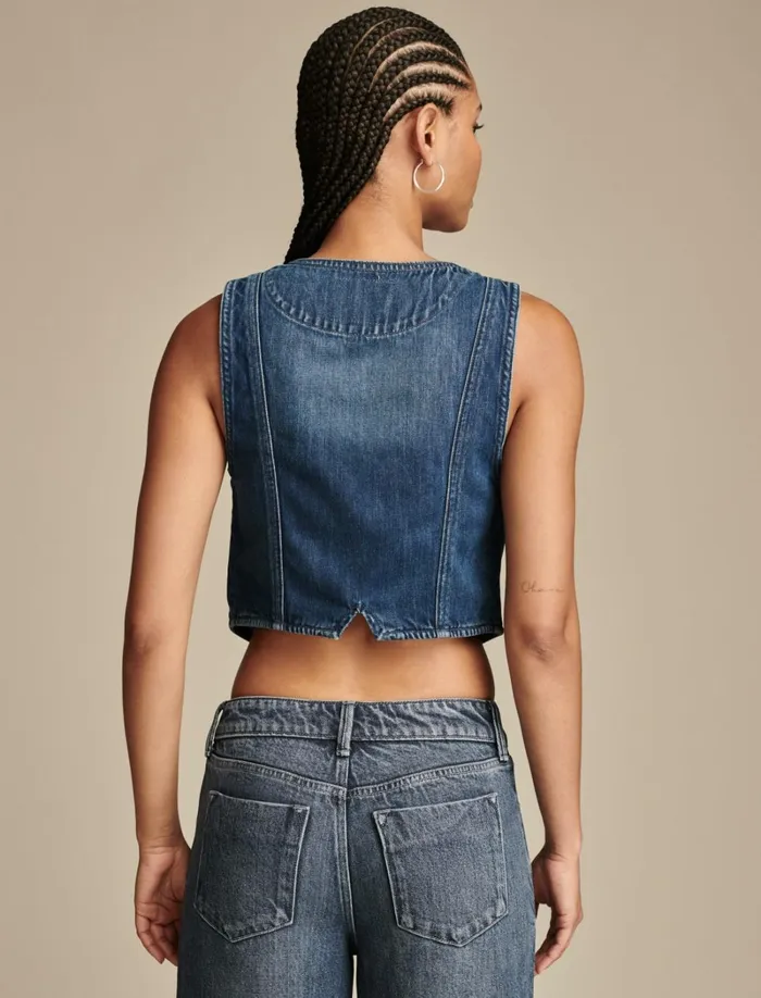 Lucky Brand Jackets and Outerwear Women Lucky Tailored Denim Vest Keep It Neat Wash