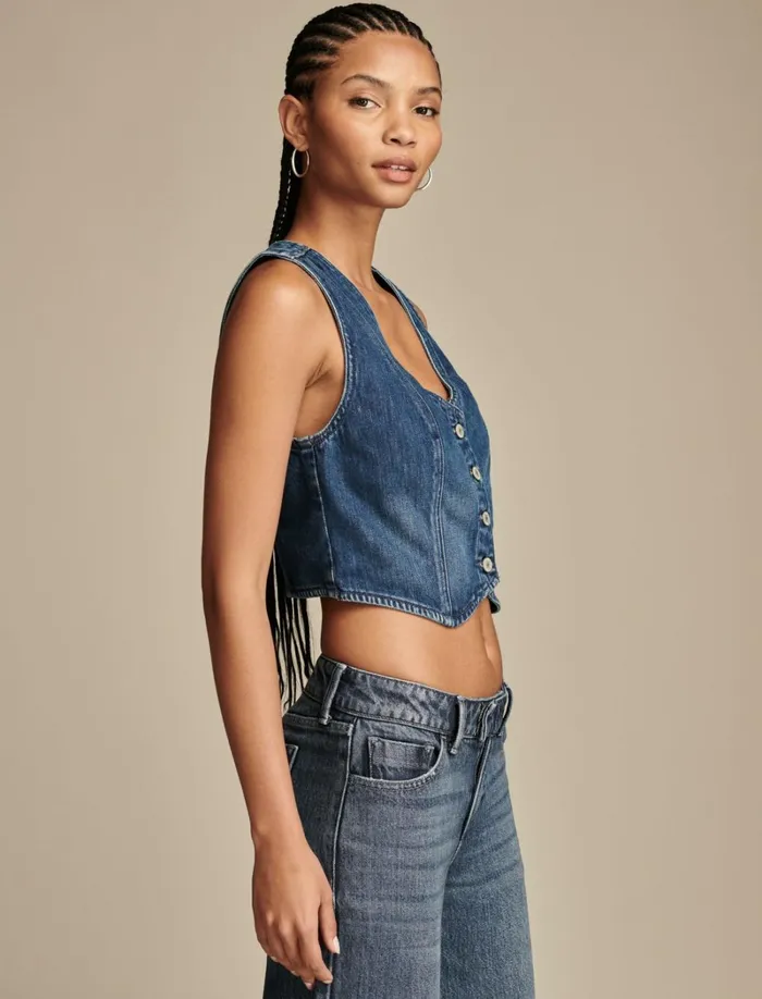 Lucky Brand Jackets and Outerwear Women Lucky Tailored Denim Vest Keep It Neat Wash
