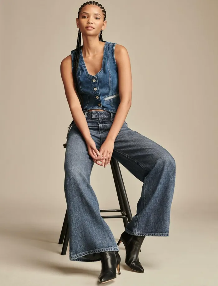 Lucky Brand Jackets and Outerwear Women Lucky Tailored Denim Vest Keep It Neat Wash