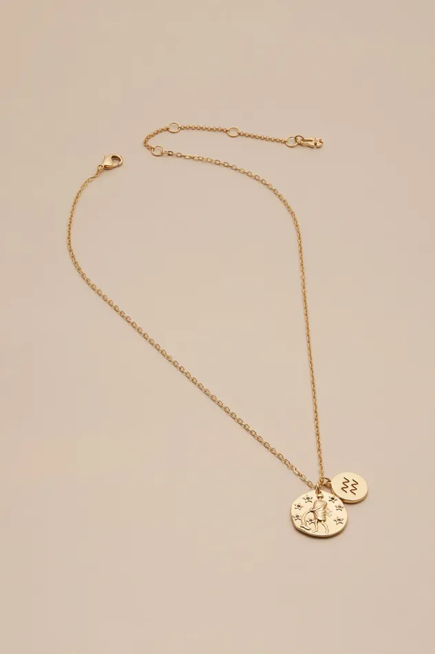 Lucky Brand Jewelry Women Aquarius Zodiac Necklace Gold