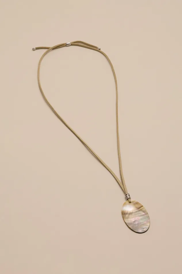 Lucky Brand Jewelry Women Shell Pendant Cord Necklace Gold