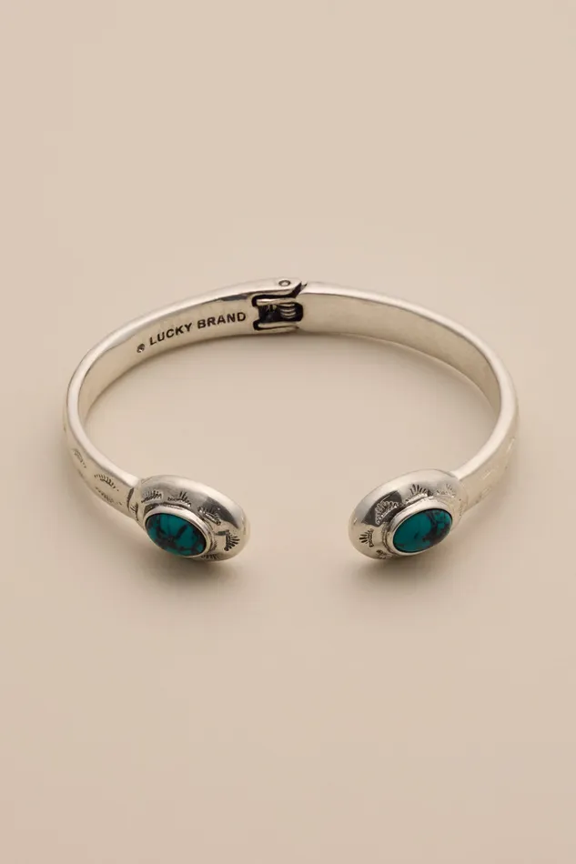 Lucky Brand Jewelry Women Turq Shield Cuff Silver
