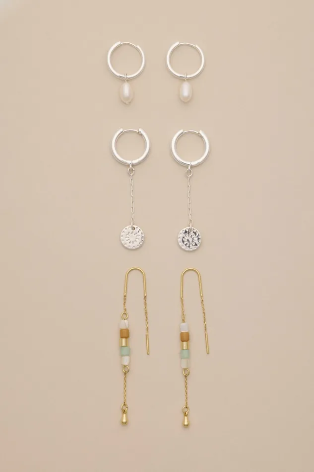Lucky Brand Jewelry Women Two Tone Threader Earring Set Two Tone