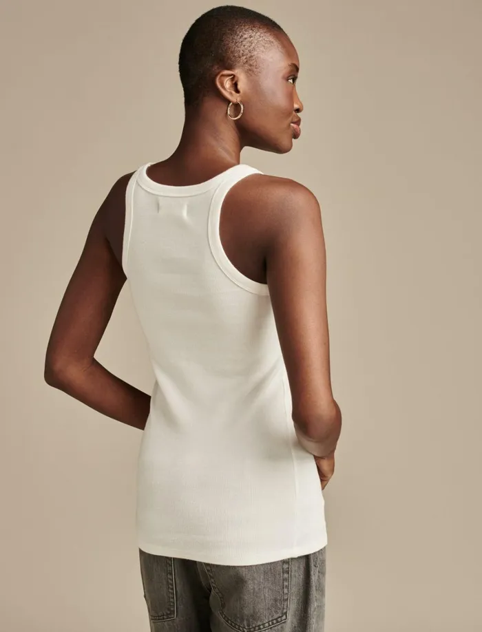 Lucky Brand Knit Tops Women Ribbed Essential Tank Bright White