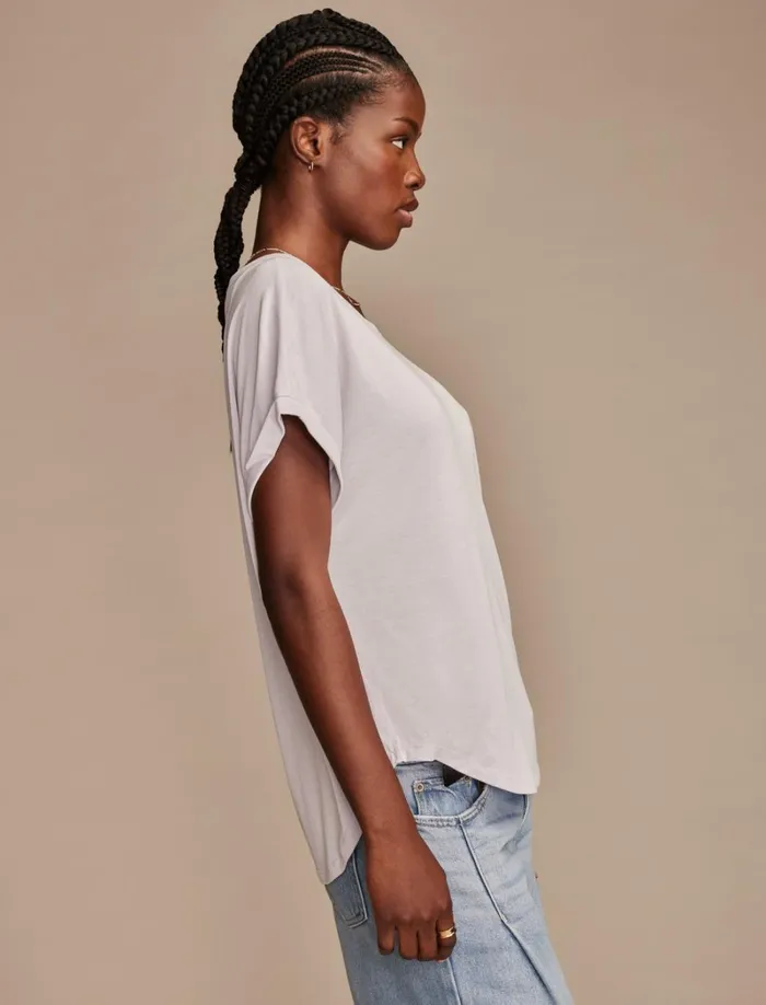 Lucky Brand Knit Tops Women Short Sleeve Sandwash Dolman Tee Thistle
