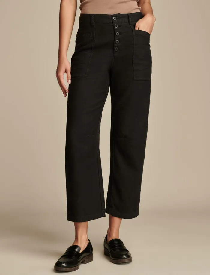 Lucky Brand Pants Women Button Front Utility Pant Caviar