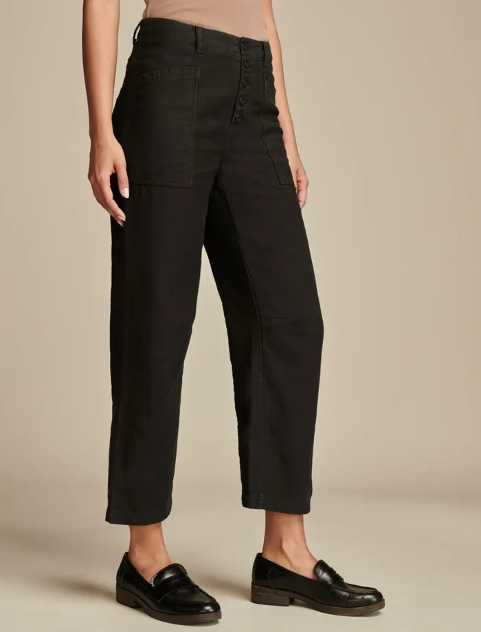 Lucky Brand Pants Women Button Front Utility Pant Caviar